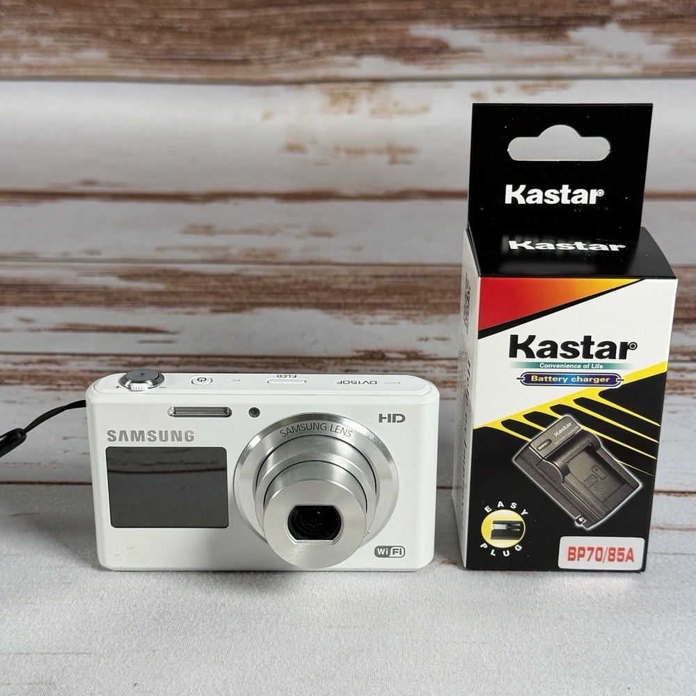 Samsung DV150F Dual-View 16.2MP Digital Camera White Tested Battery Charger